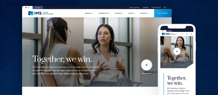 New FusionCMS Website for IMS Legal Strategies